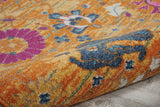 8’ X 10’ Sun Gold And Navy Distressed Area Rug - Homeroots