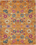 8’ X 10’ Sun Gold And Navy Distressed Area Rug - Homeroots