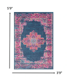 4' X 6' Blue Power Loom Area Rug - Homeroots