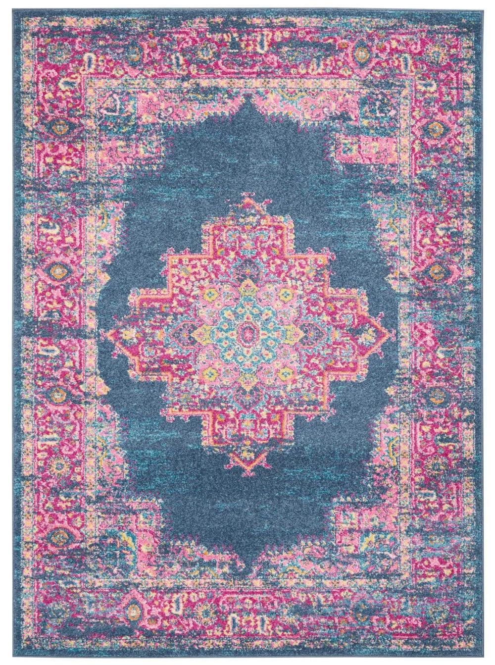 5' X 7' Blue Power Loom Area Rug - Homeroots - Flyclothing LLC