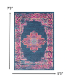 5' X 7' Blue Power Loom Area Rug - Homeroots