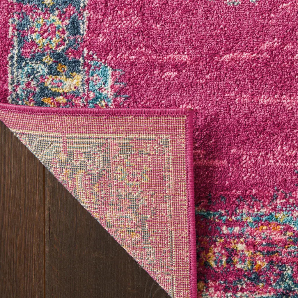 8' Fuchsia Power Loom Runner Rug - Homeroots - Flyclothing LLC