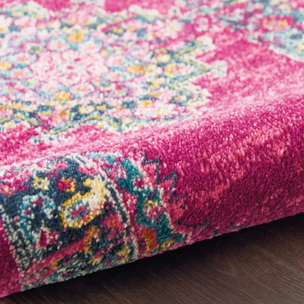 8' Fuchsia Power Loom Runner Rug - Homeroots - Flyclothing LLC