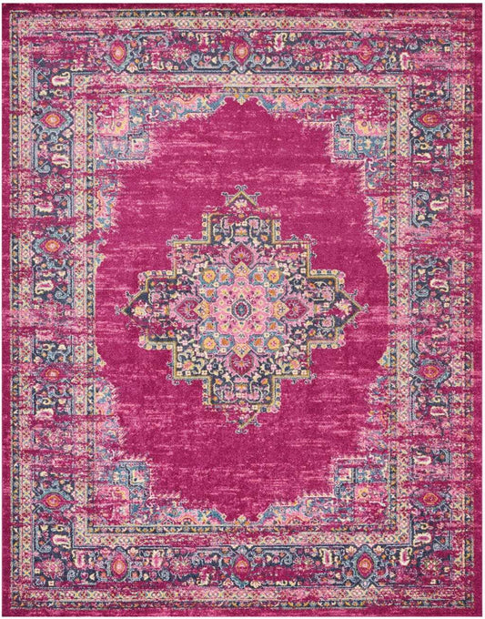 8' X 10' Fuchsia Power Loom Area Rug - Homeroots - Flyclothing LLC