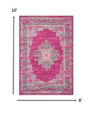 8' X 10' Fuchsia Power Loom Area Rug - Homeroots