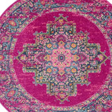 8' Fuchsia Round Power Loom Area Rug - Homeroots