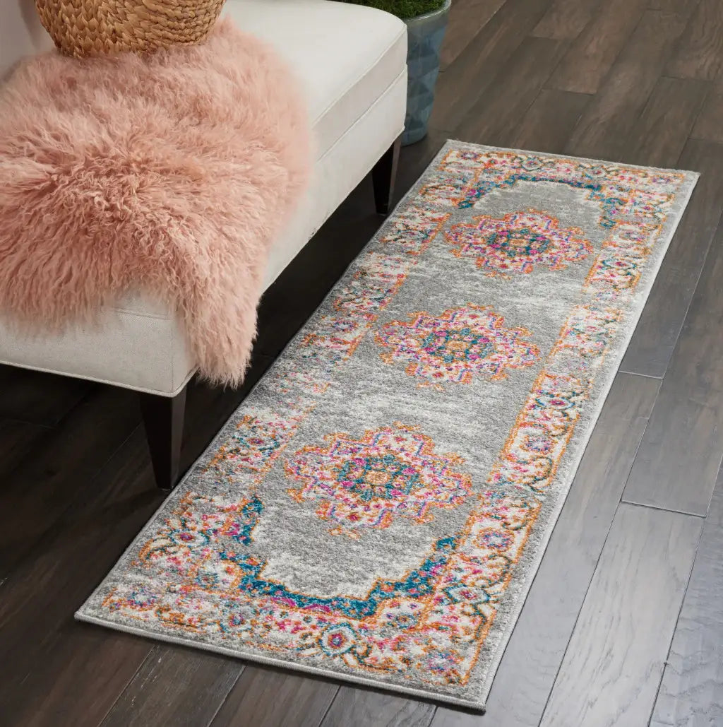 6' Gray Power Loom Runner Rug - Homeroots - Flyclothing LLC