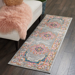 6' Gray Power Loom Runner Rug - Homeroots