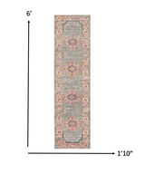 6' Gray Power Loom Runner Rug - Homeroots - Flyclothing LLC