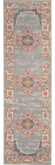 8' Gray Power Loom Runner Rug - Homeroots