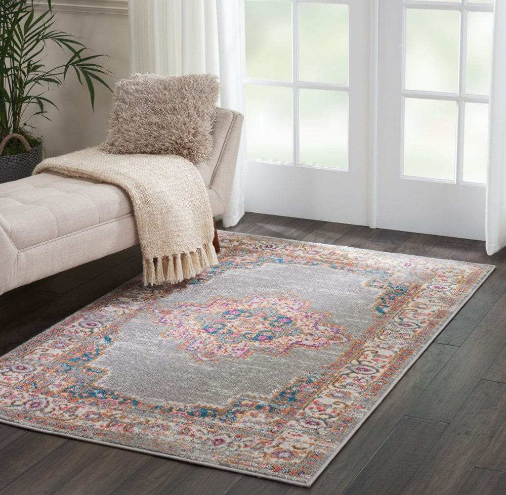 4' X 6' Gray Power Loom Area Rug - Homeroots - Flyclothing LLC
