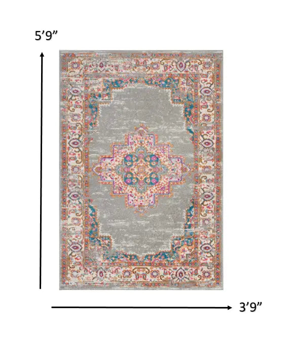 4' X 6' Gray Power Loom Area Rug - Homeroots - Flyclothing LLC