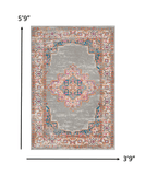 4' X 6' Gray Power Loom Area Rug - Homeroots