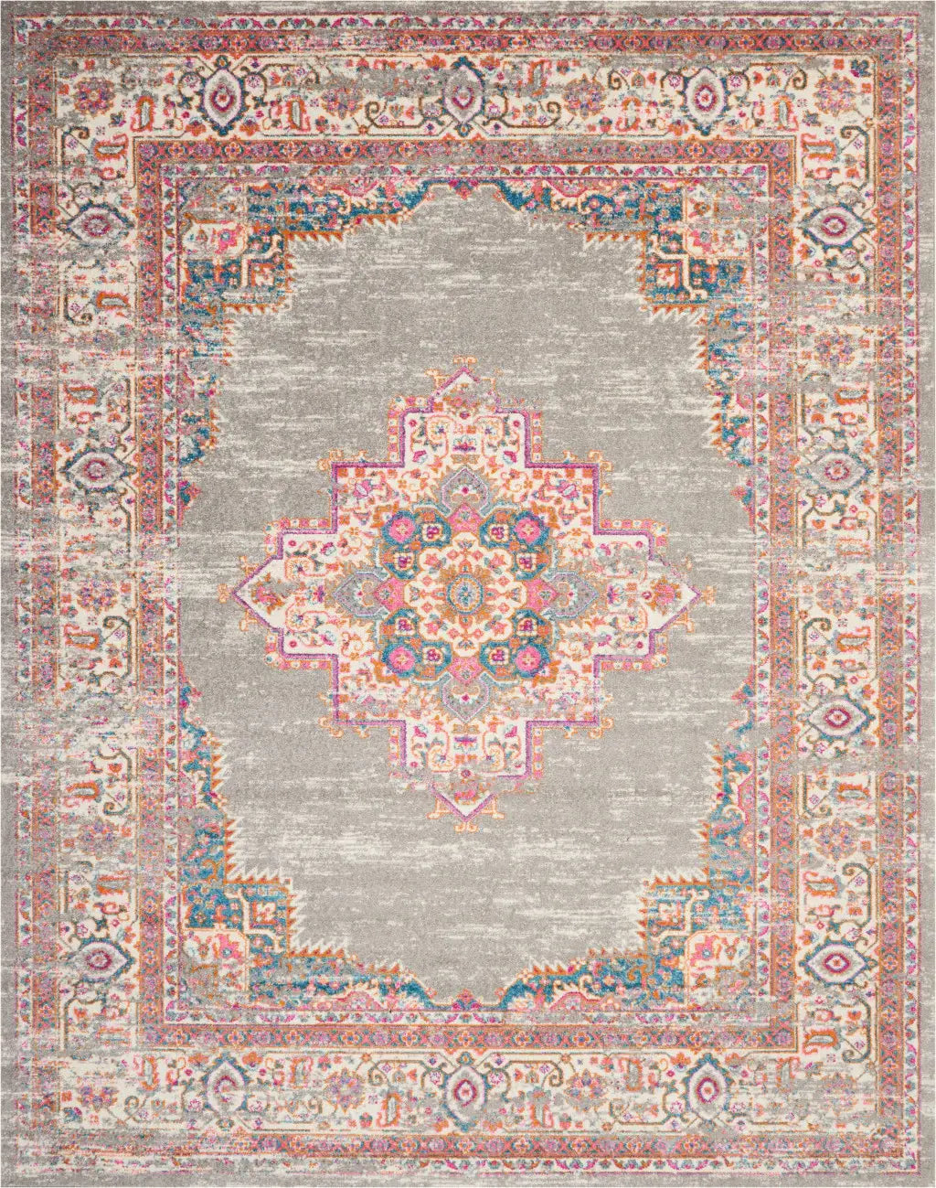 8' X 10' Gray Power Loom Area Rug - Homeroots - Flyclothing LLC