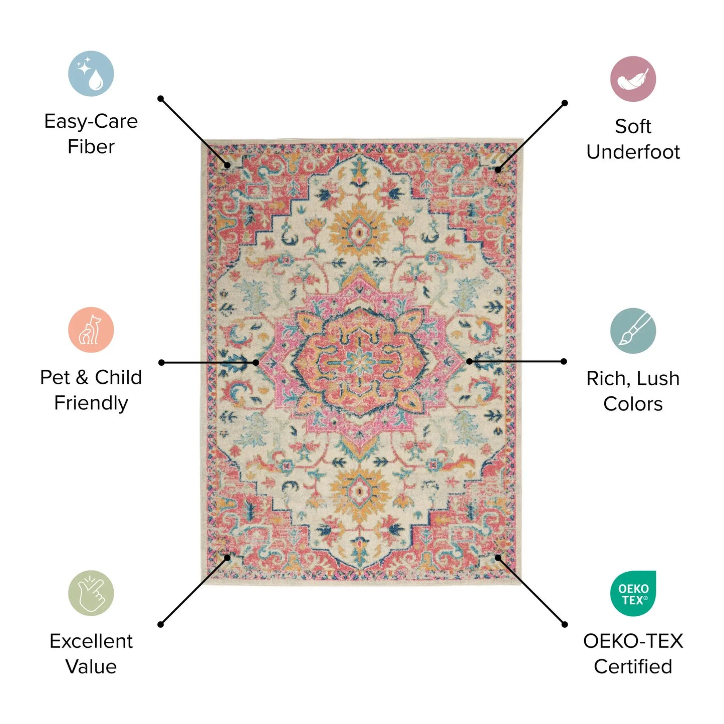 2' X 3' Fuchsia Power Loom Area Rug - Homeroots - Flyclothing LLC