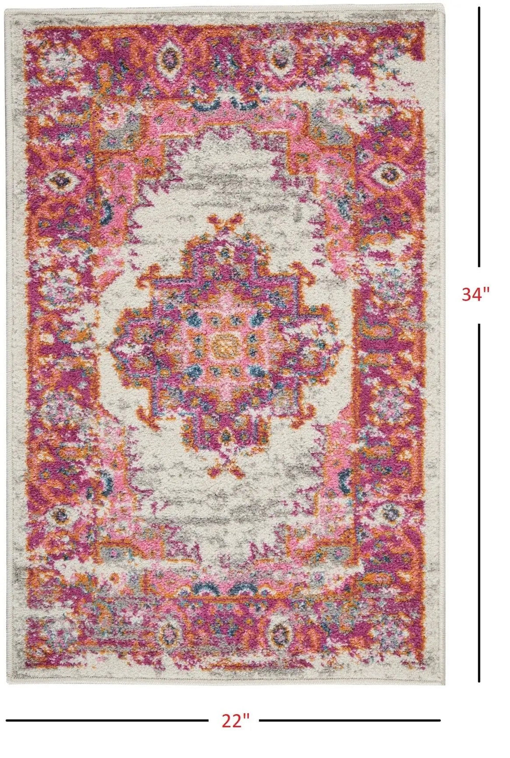 2' X 3' Fuchsia Power Loom Area Rug - Homeroots