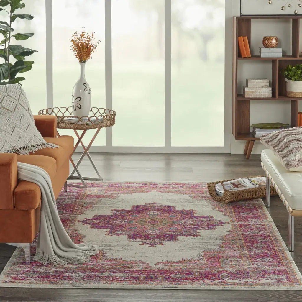 4' X 6' Fuchsia Power Loom Area Rug - Homeroots - Flyclothing LLC