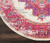 4' Fuchsia Round Power Loom Area Rug - Homeroots