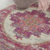 4' Fuchsia Round Power Loom Area Rug - Homeroots - Flyclothing LLC