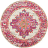 4' Fuchsia Round Power Loom Area Rug - Homeroots