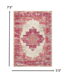 5' X 7' Fuchsia Power Loom Area Rug - Homeroots