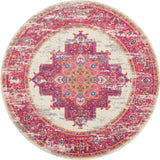 5' Fuchsia Round Power Loom Area Rug - Homeroots