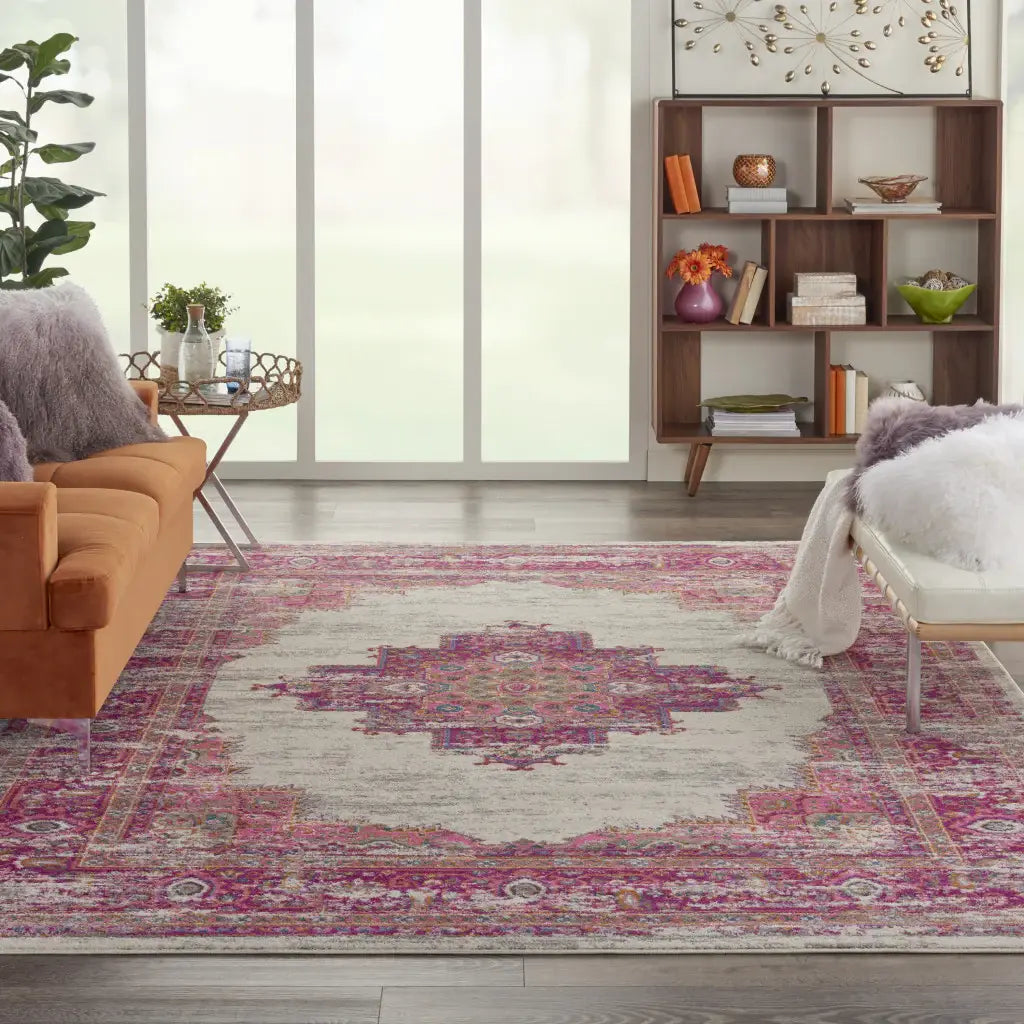 7' X 10' Fuchsia Power Loom Area Rug - Homeroots - Flyclothing LLC