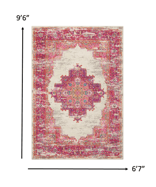 7' X 10' Fuchsia Power Loom Area Rug - Homeroots - Flyclothing LLC