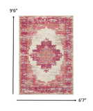 7' X 10' Fuchsia Power Loom Area Rug - Homeroots