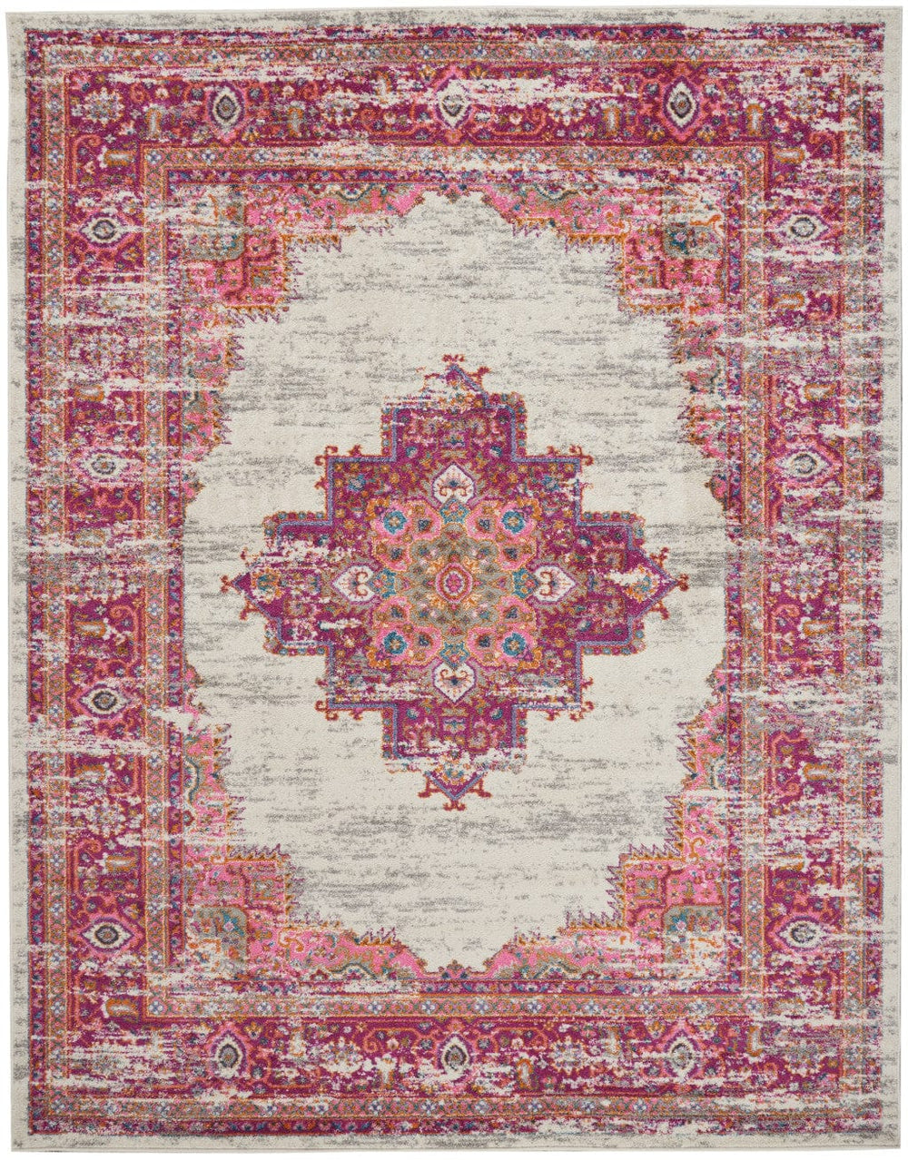 8' X 10' Fuchsia Power Loom Area Rug - Homeroots