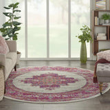 8' Fuchsia Round Power Loom Area Rug - Homeroots - Flyclothing LLC