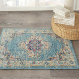 2' X 3' Light Blue Southwestern Power Loom Area Rug - Homeroots - Flyclothing LLC