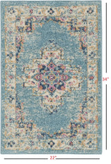 2' X 3' Light Blue Southwestern Power Loom Area Rug - Homeroots - Flyclothing LLC