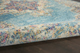 2' X 8' Light Blue Distressed Medallion Runner Rug - Homeroots
