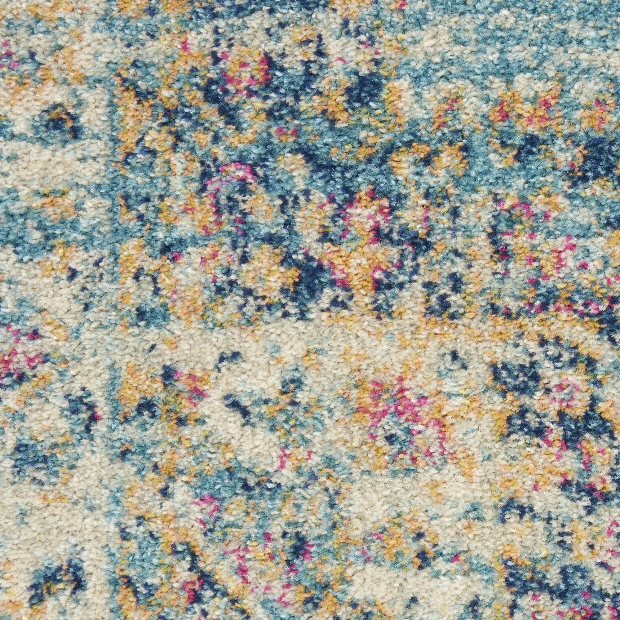 2' X 8' Light Blue Distressed Medallion Runner Rug - Homeroots - Flyclothing LLC