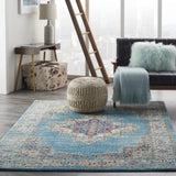 5' X 7' Light Blue Southwestern Power Loom Area Rug - Homeroots - Flyclothing LLC