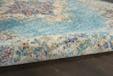 8' Light Blue Round Southwestern Power Loom Area Rug - Homeroots - Flyclothing LLC