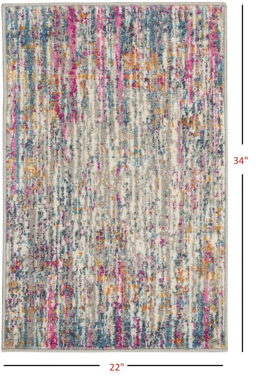 2' X 3' Pink And Ivory Abstract Power Loom Area Rug - Homeroots