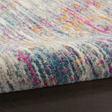 6' Pink And Ivory Abstract Power Loom Runner Rug - Homeroots