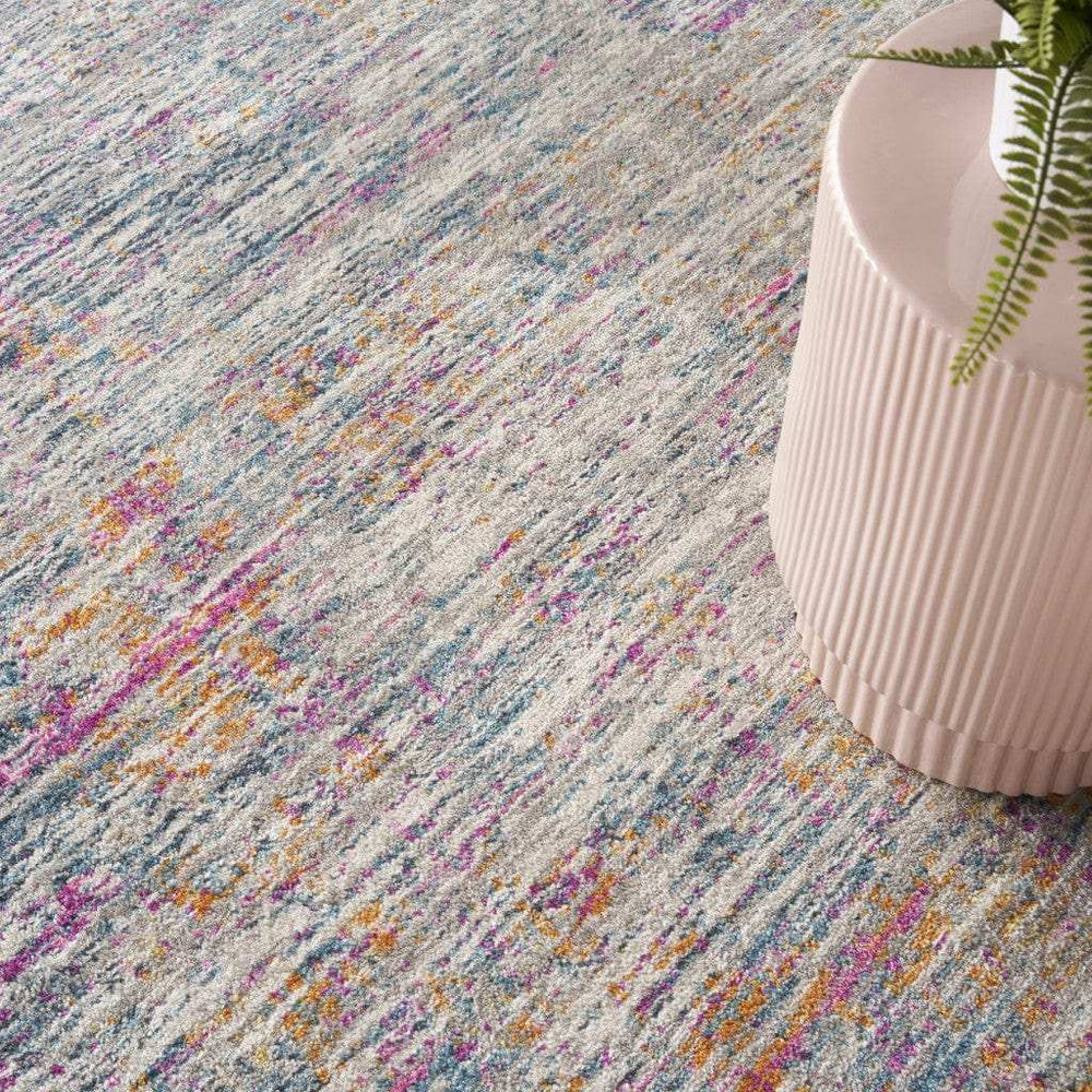 5' X 7' Pink And Ivory Abstract Power Loom Area Rug - Homeroots - Flyclothing LLC