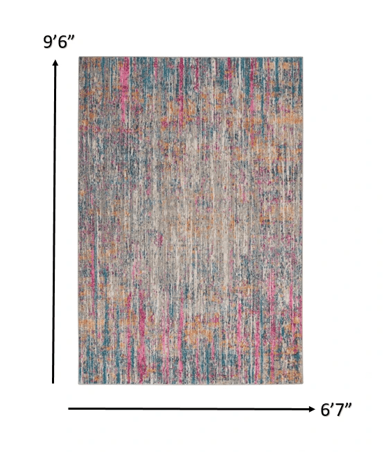 7' X 10' Pink And Ivory Abstract Power Loom Area Rug - Homeroots - Flyclothing LLC