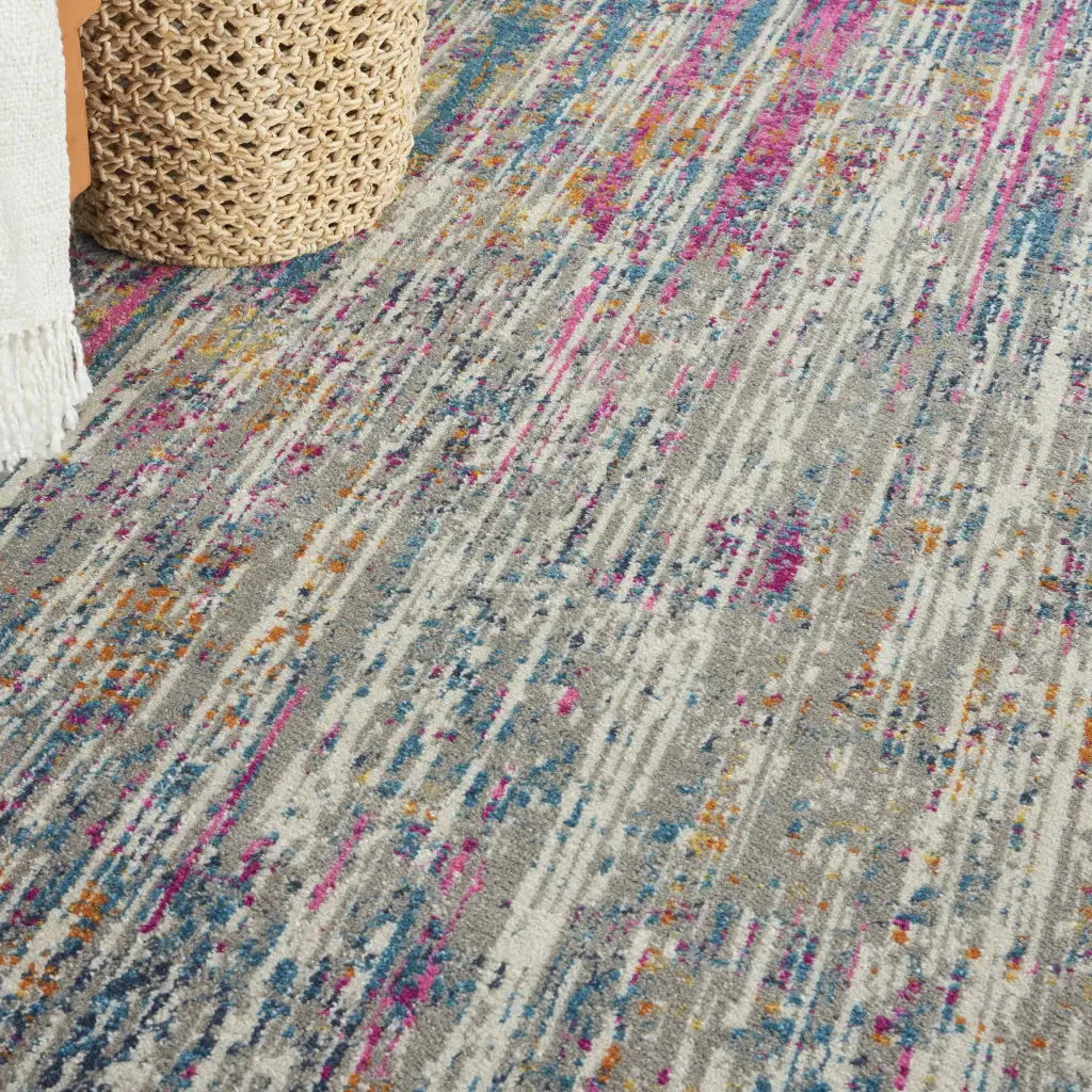8' X 10' Pink And Ivory Abstract Power Loom Area Rug - Homeroots - Flyclothing LLC