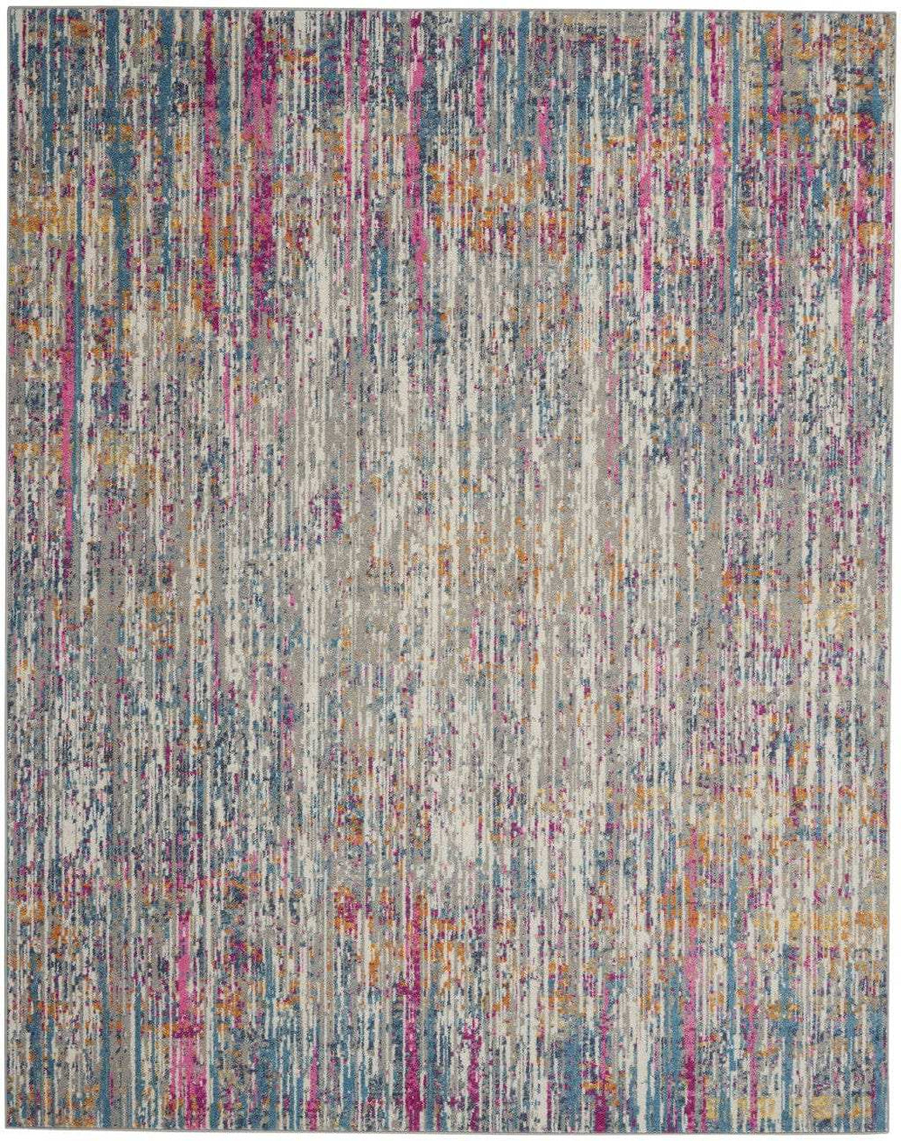 8' X 10' Pink And Ivory Abstract Power Loom Area Rug - Homeroots - Flyclothing LLC