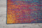 6' Blue And Pink Abstract Power Loom Runner Rug - Homeroots