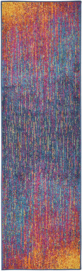 10' Blue And Pink Abstract Power Loom Runner Rug - Homeroots - Flyclothing LLC