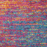 10' Blue And Pink Abstract Power Loom Runner Rug - Homeroots