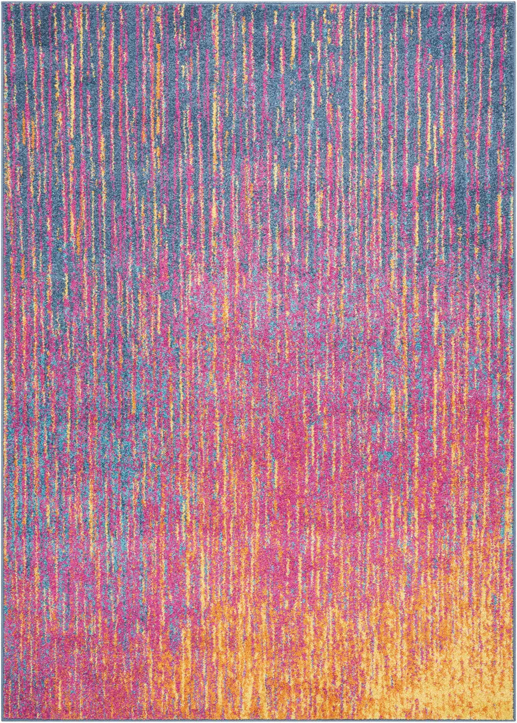 4' X 6' Blue And Pink Abstract Power Loom Area Rug - Homeroots - Flyclothing LLC