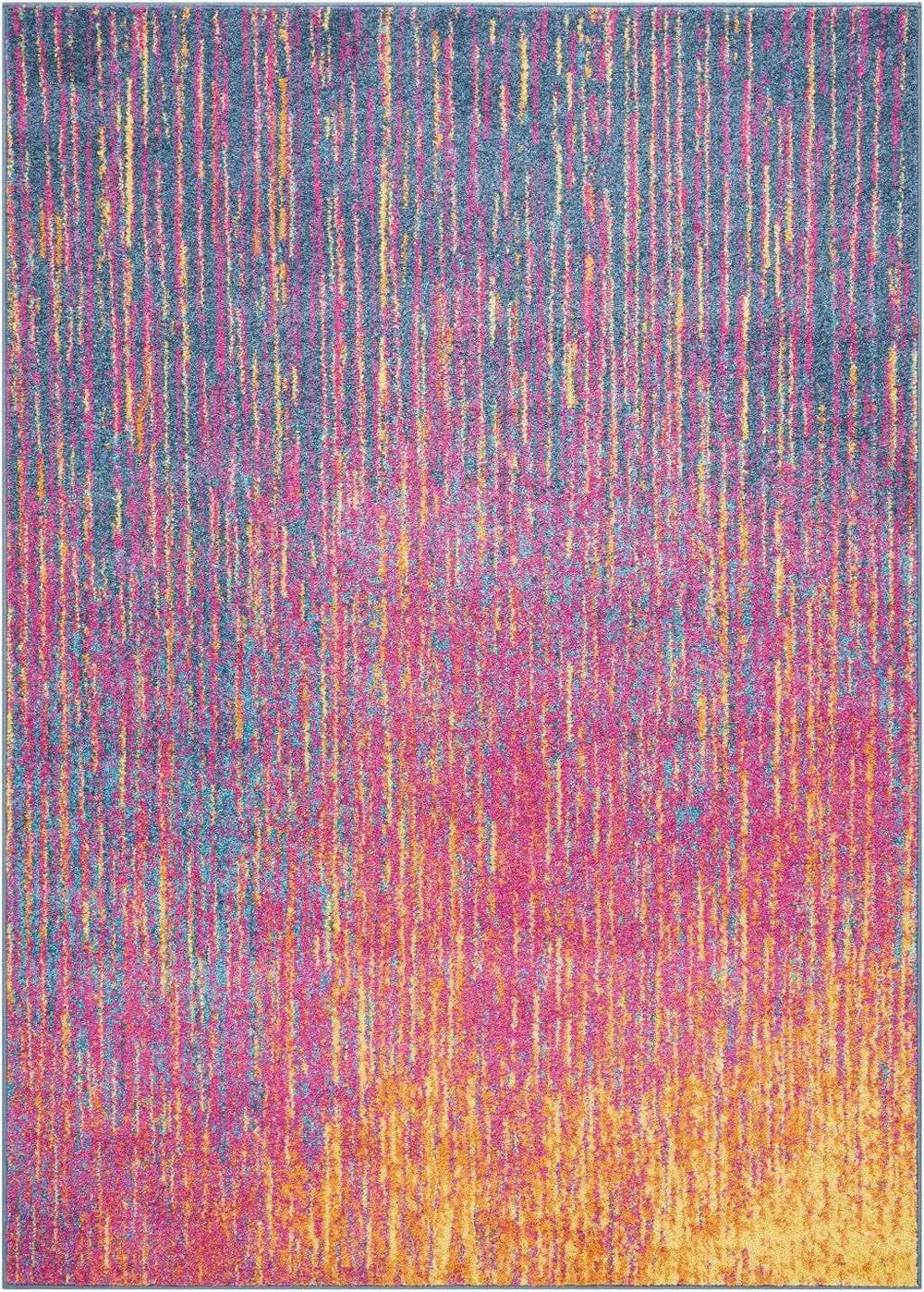 4' X 6' Blue And Pink Abstract Power Loom Area Rug - Homeroots - Flyclothing LLC