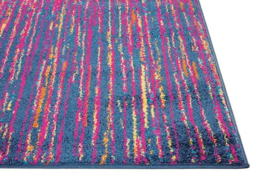 4' X 6' Blue And Pink Abstract Power Loom Area Rug - Homeroots - Flyclothing LLC