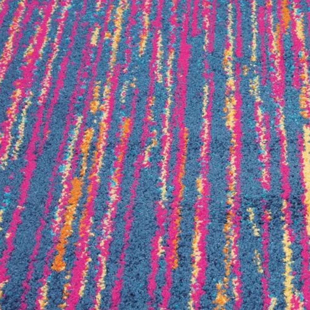 4' X 6' Blue And Pink Abstract Power Loom Area Rug - Homeroots - Flyclothing LLC